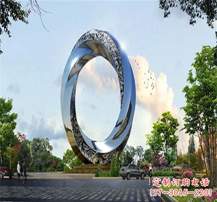安阳不锈钢景观圆环雕塑