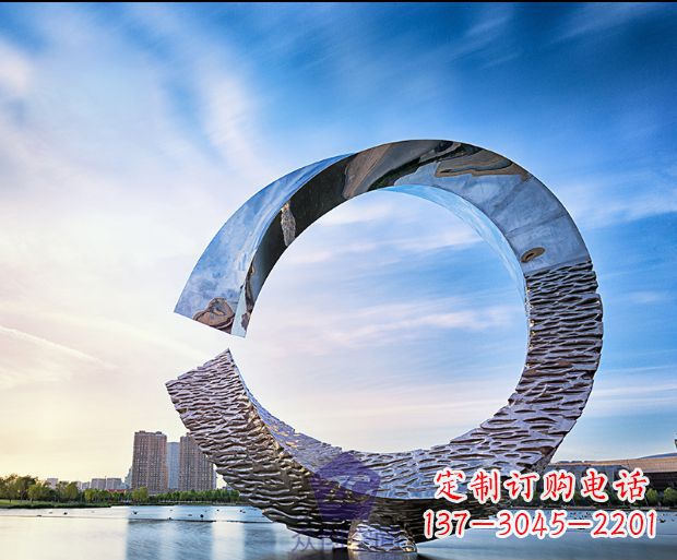 安阳不锈钢景观圆环雕塑1