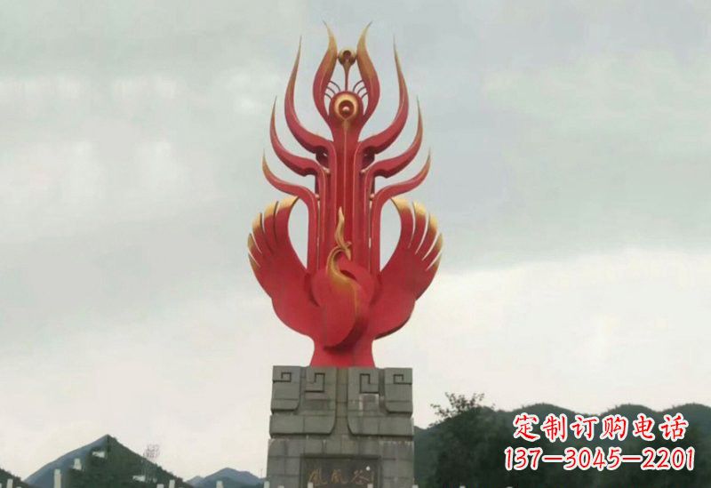 安阳不锈钢景区抽象凤凰雕塑