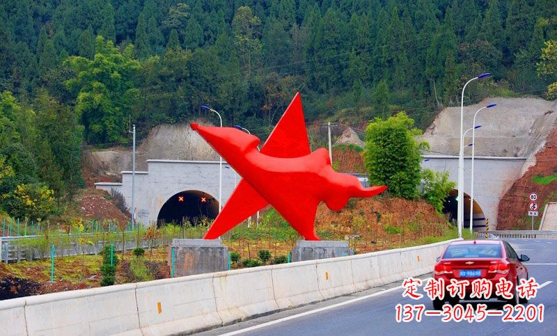 安阳不锈钢景区抽象五角星雕塑