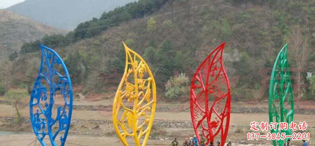 安阳不锈钢景区镂空树叶雕塑