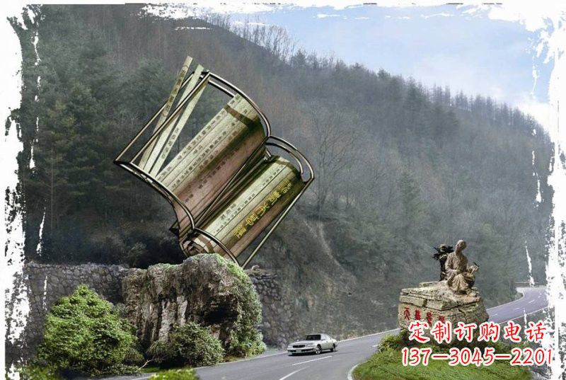 安阳不锈钢景区神农本草经竹简雕塑