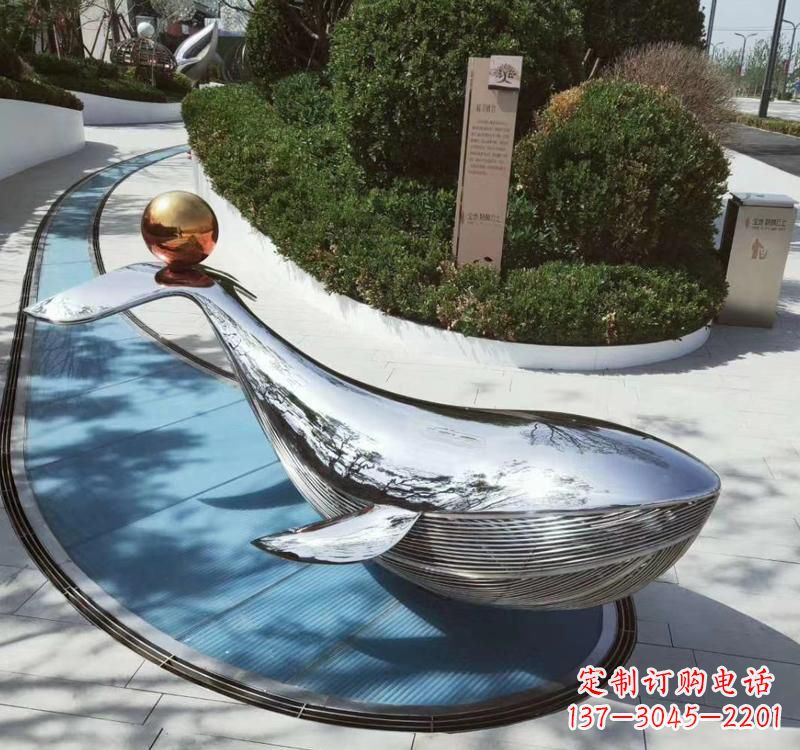 安阳不锈钢镜面动物海豚雕塑