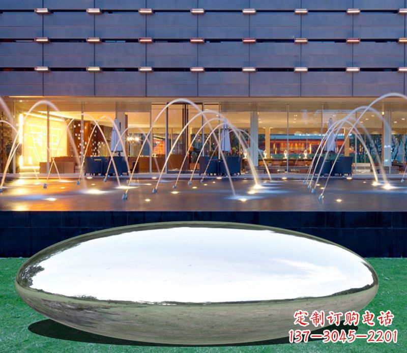 安阳不锈钢镜面鹅卵石广场雕塑