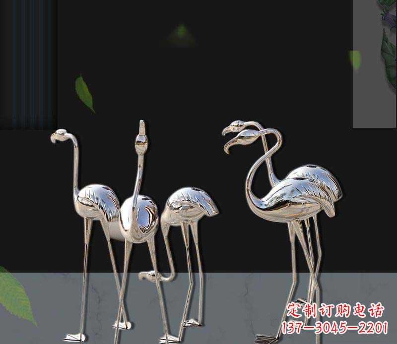 安阳不锈钢镜面火烈鸟雕塑1