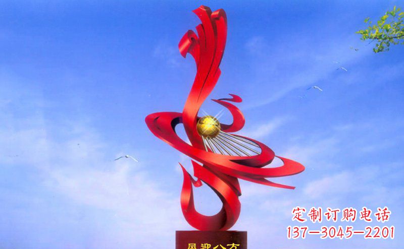 安阳不锈钢孔雀凤迎八方雕塑