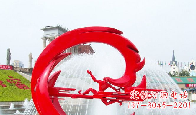 安阳不锈钢夸父逐日广场雕塑