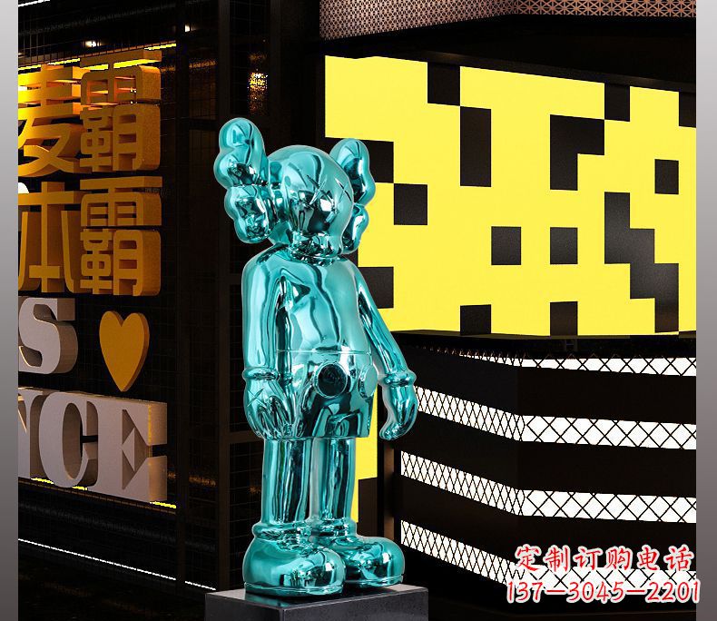 安阳不锈钢蓝色机器人雕塑引领未来的艺术品