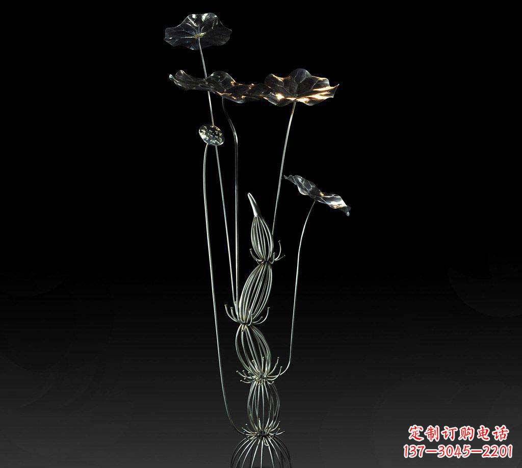 安阳不锈钢莲藕荷花荷叶摆件雕塑