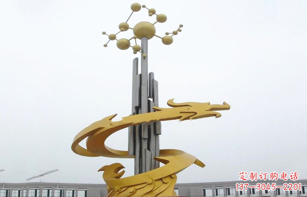 安阳不锈钢龙城市景观雕塑