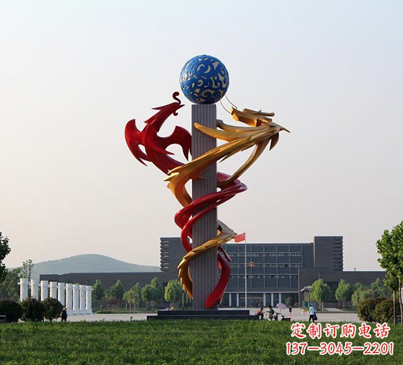 安阳不锈钢龙凤雕塑