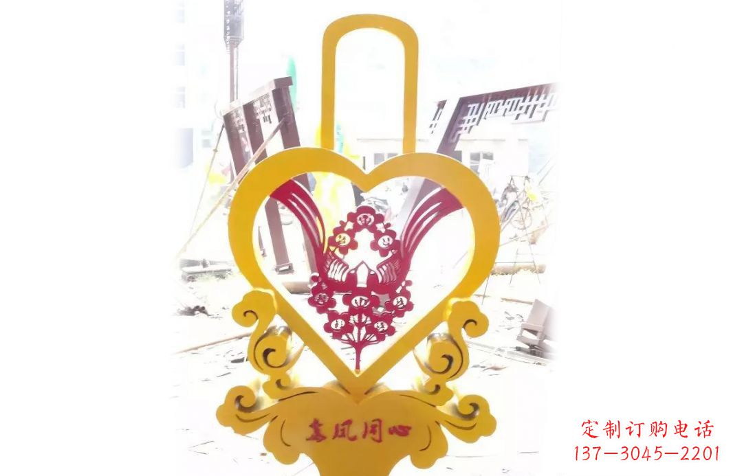 安阳不锈钢龙凤同心景观雕塑