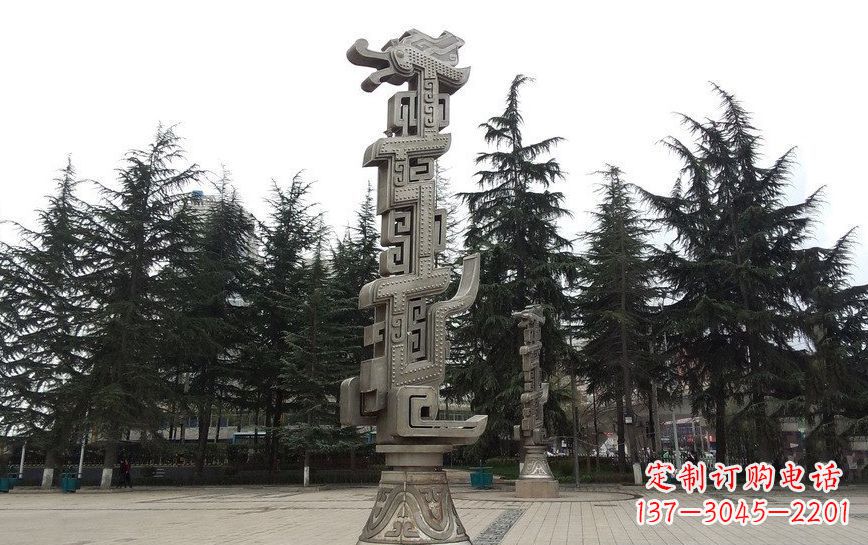 安阳不锈钢龙柱广场景观雕塑