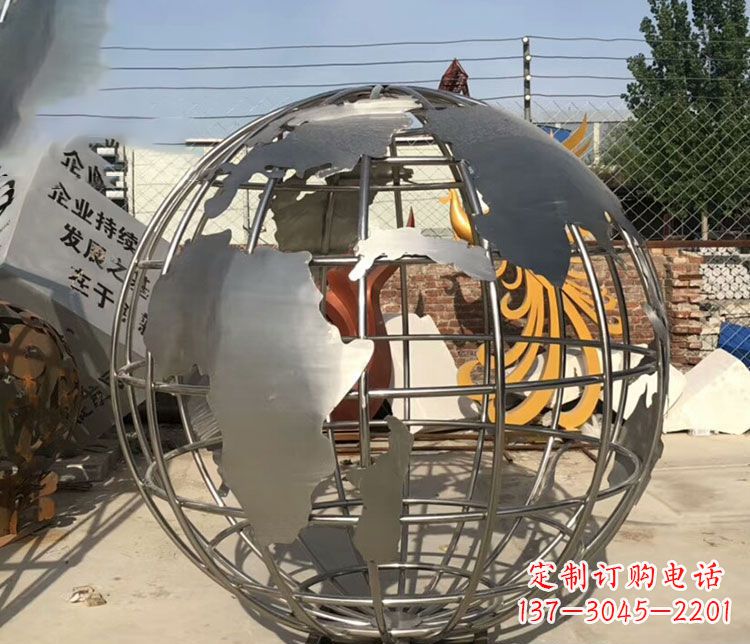 安阳不锈钢镂空地球仪雕塑