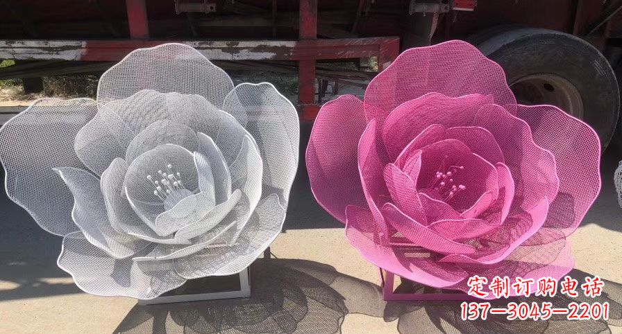 安阳不锈钢镂空荷花公园摆件
