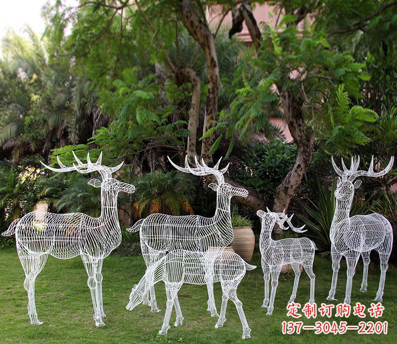安阳不锈钢镂空梅花鹿雕塑 (2)