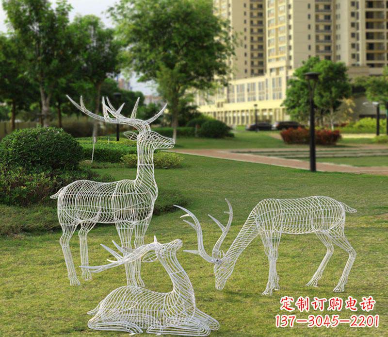 安阳不锈钢镂空梅花鹿雕塑1