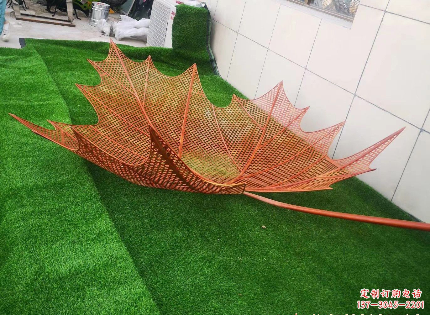 安阳不锈钢镂空树叶景观雕塑222