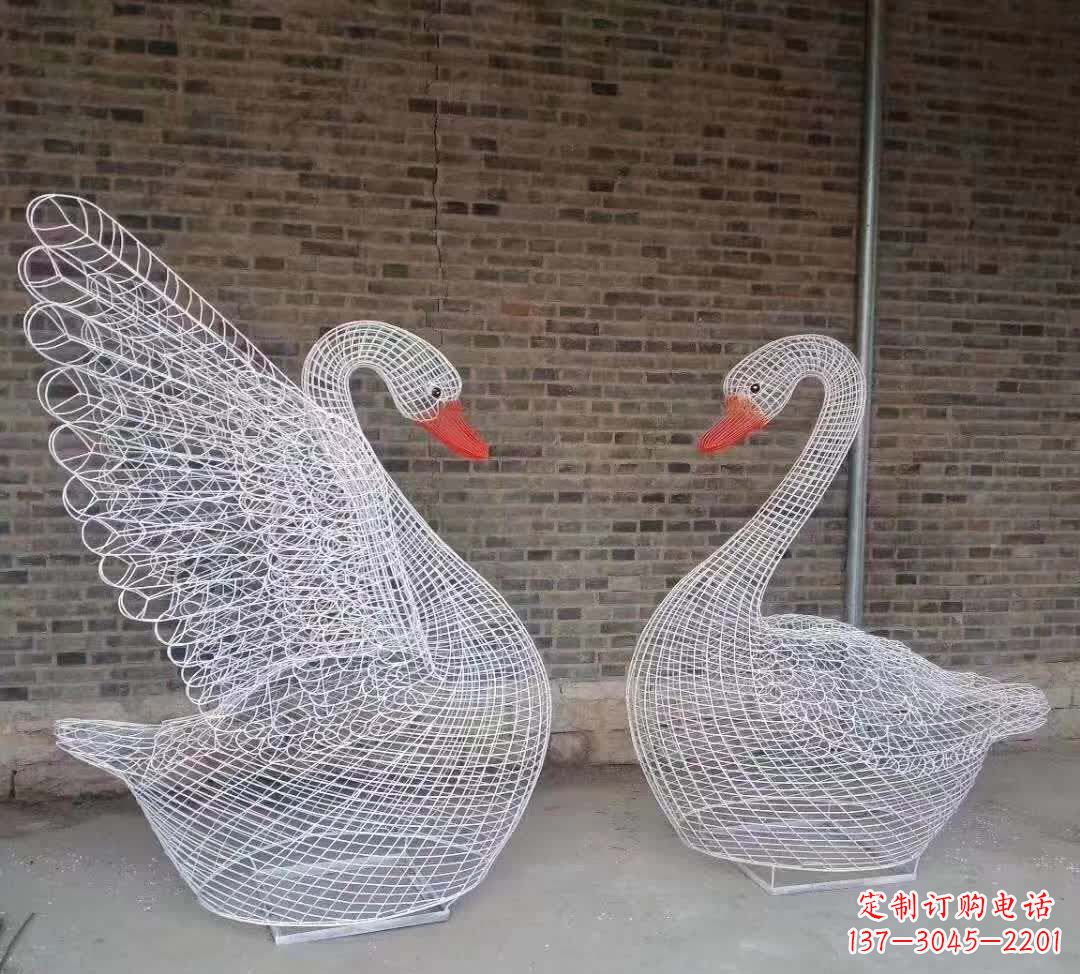 安阳不锈钢镂空天鹅动物雕塑
