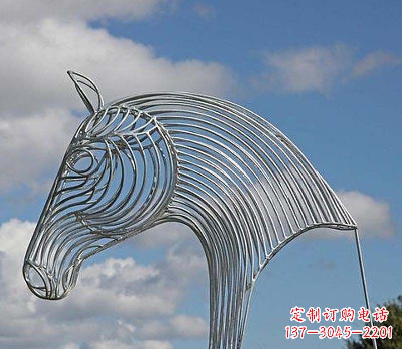 安阳不锈钢马头抽象雕塑