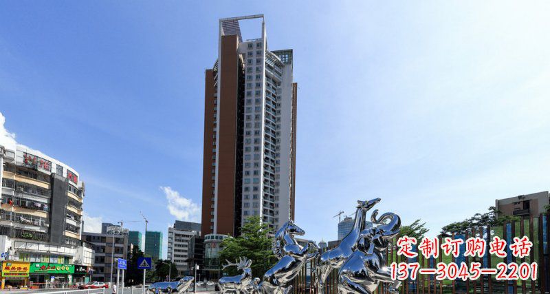 安阳不锈钢马长颈鹿大象动物雕塑