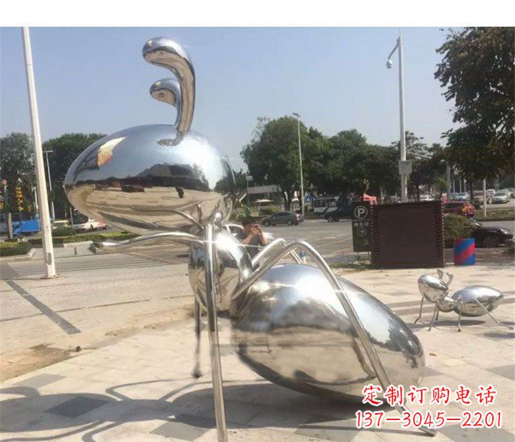 安阳不锈钢蚂蚁街边动物雕塑
