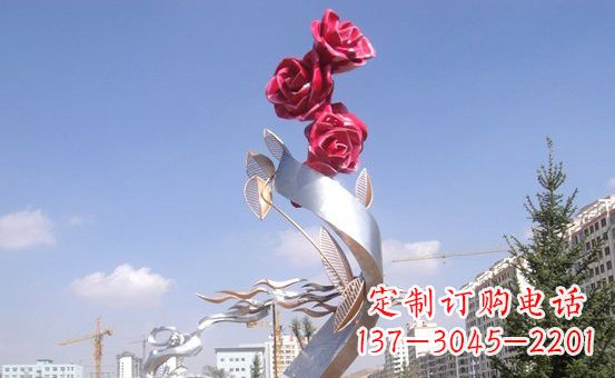 安阳不锈钢玫瑰花雕塑222