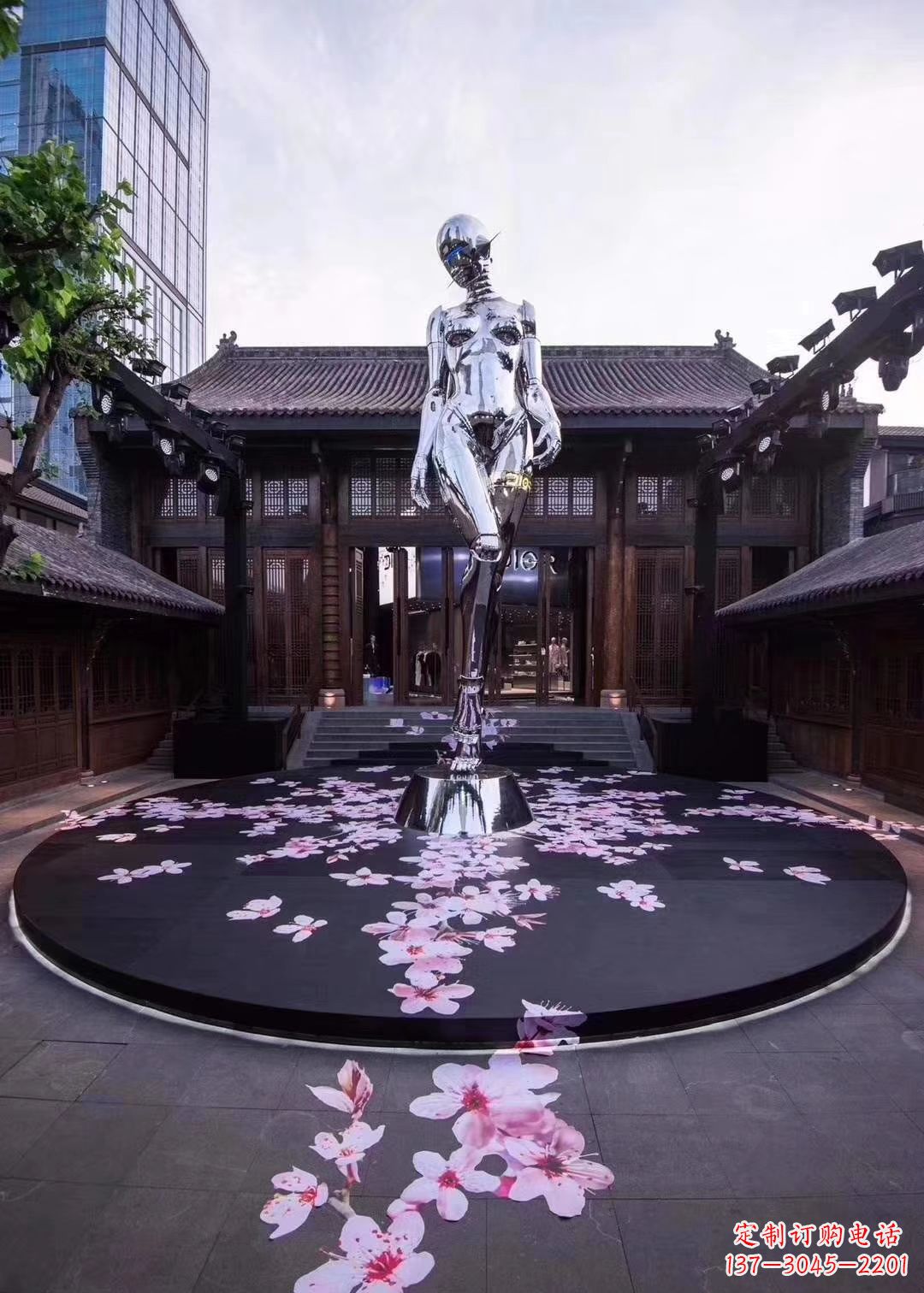 安阳不锈钢美女雕塑 大型城市景观人物雕塑