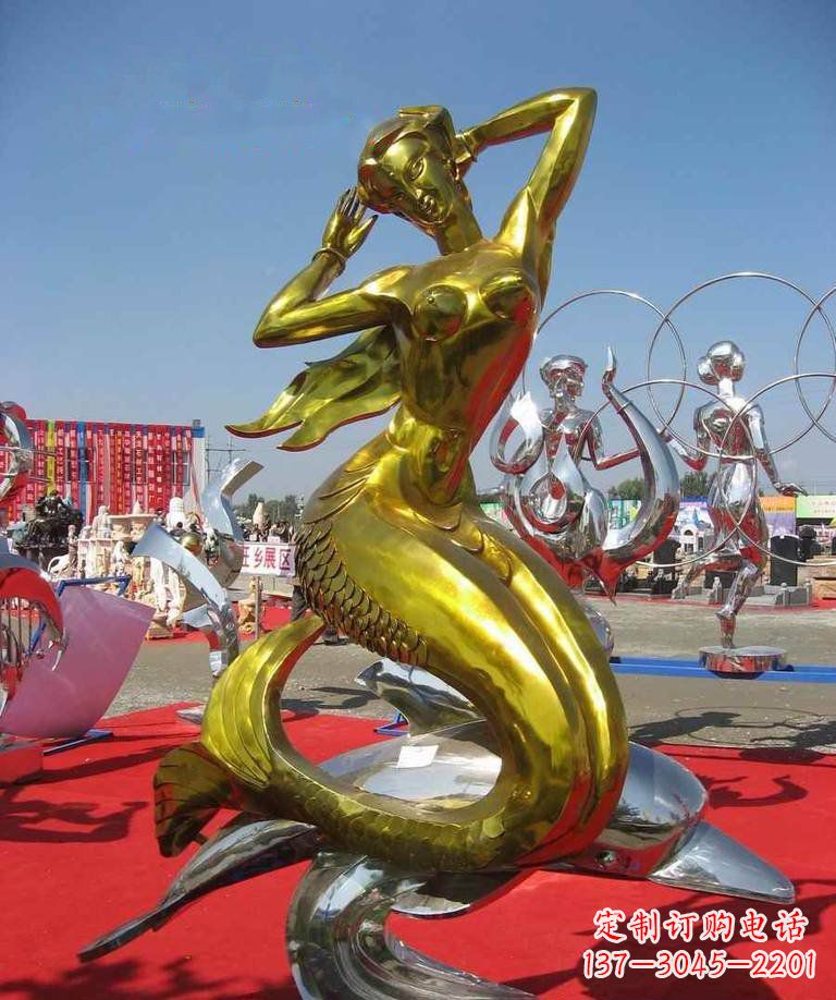 安阳不锈钢美人鱼景观雕塑