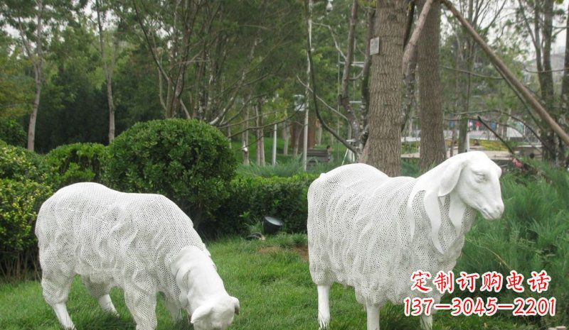 安阳不锈钢绵羊公园动物雕塑
