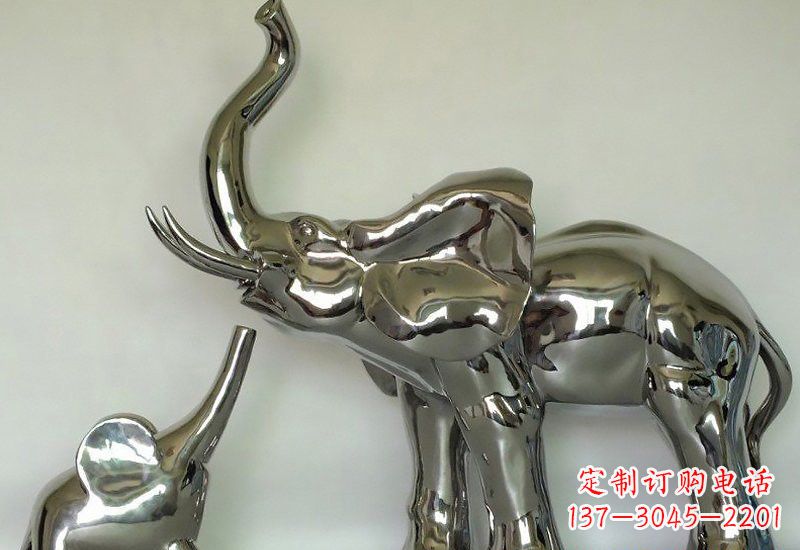 安阳不锈钢母子大象雕塑
