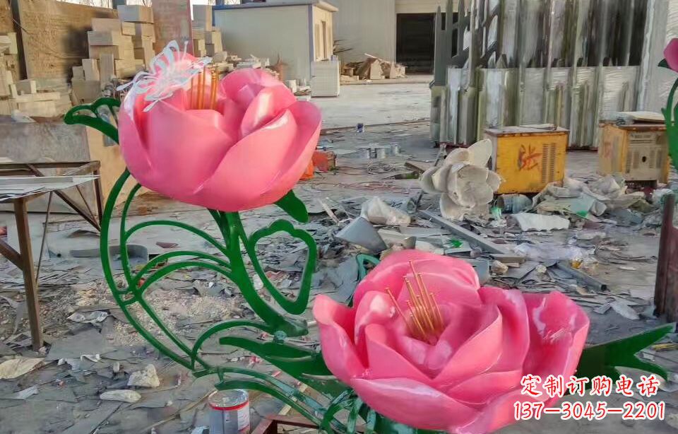 安阳精美牡丹雕塑点缀景观
