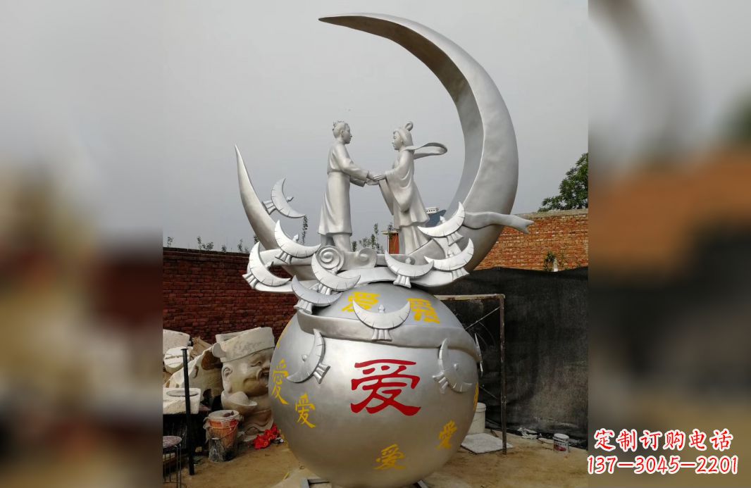 安阳不锈钢牛郎织女雕塑爱情永存