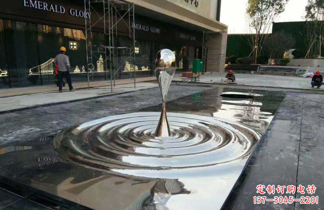 安阳不锈钢抛光水滴雕塑