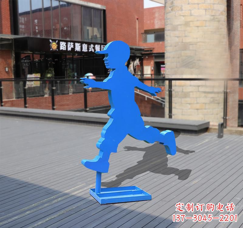 安阳不锈钢跑步儿童雕塑