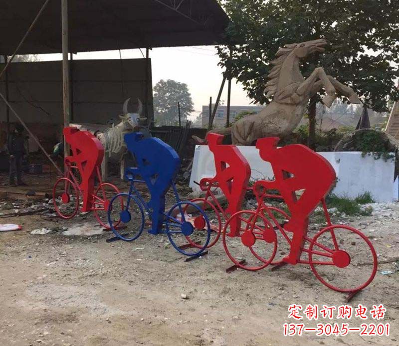 安阳不锈钢骑自行车人物雕塑