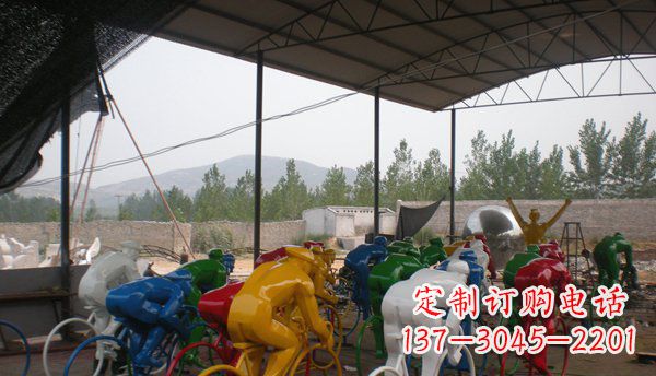 安阳不锈钢骑自行车运动雕塑 (2)