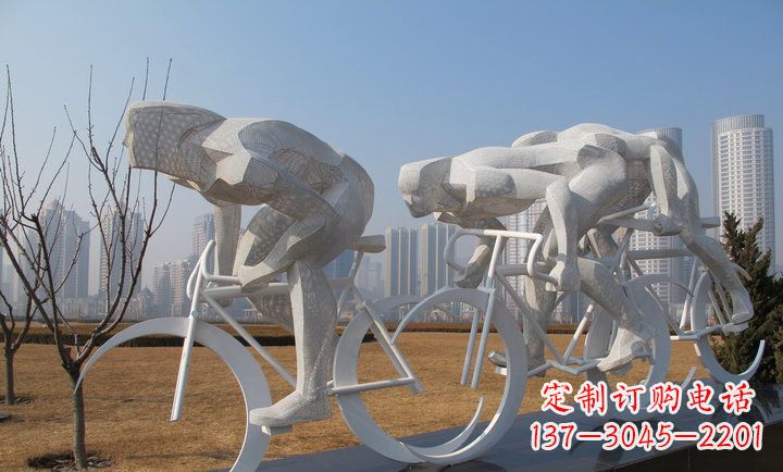 安阳不锈钢骑自行车运动人物雕塑