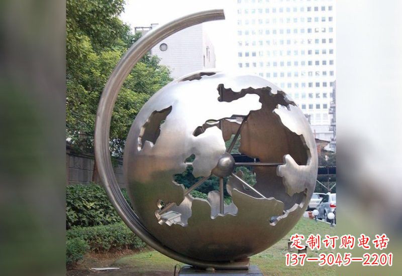 安阳不锈钢企业抽象地球仪雕塑