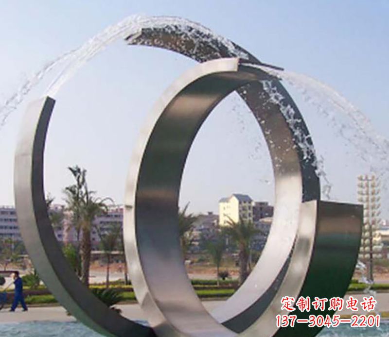 安阳不锈钢情侣戒指雕塑