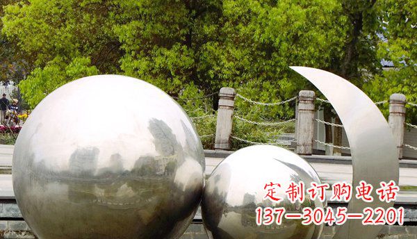 安阳不锈钢球形地球月亮雕塑