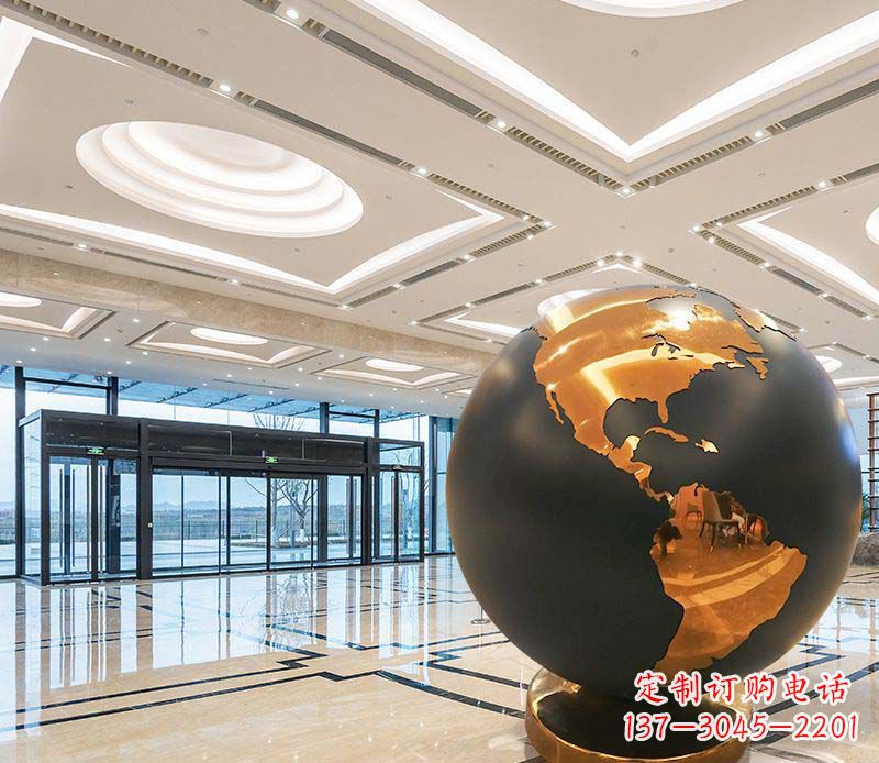 安阳不锈钢商场美陈地球仪景观雕塑