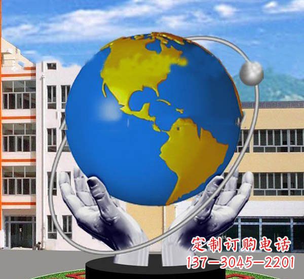 安阳不锈钢手托地球抽象探索雕塑
