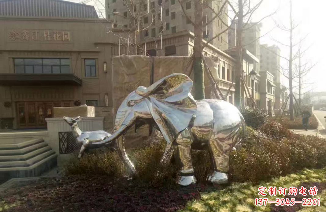 安阳不锈钢售楼部动物大象雕塑