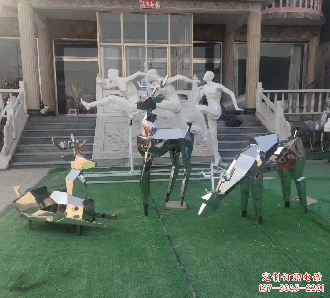 安阳不锈钢售楼部动物小鹿雕塑