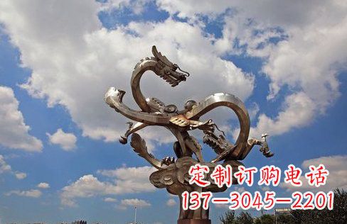 安阳不锈钢双龙戏珠雕塑