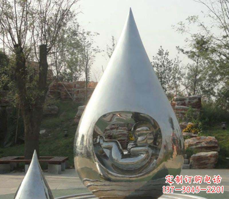 安阳不锈钢水滴雕塑精致简约的艺术之美