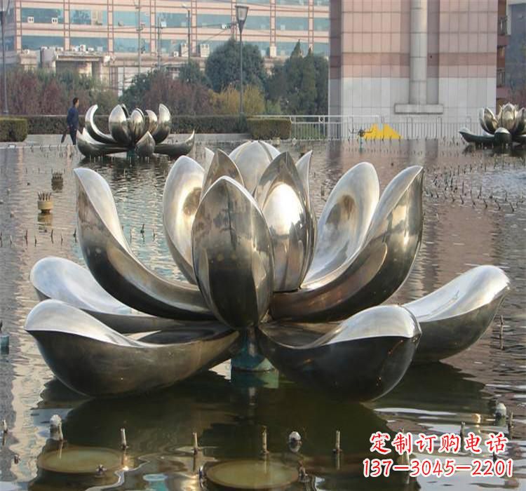 安阳不锈钢水景广场荷花雕塑