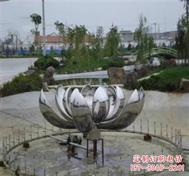 安阳不锈钢水景艺术荷花雕塑
