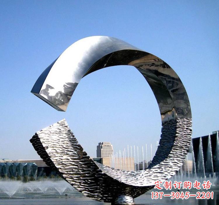 安阳不锈钢水景圆环雕塑